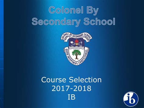 ib colonel by|Colonel By Secondary School .